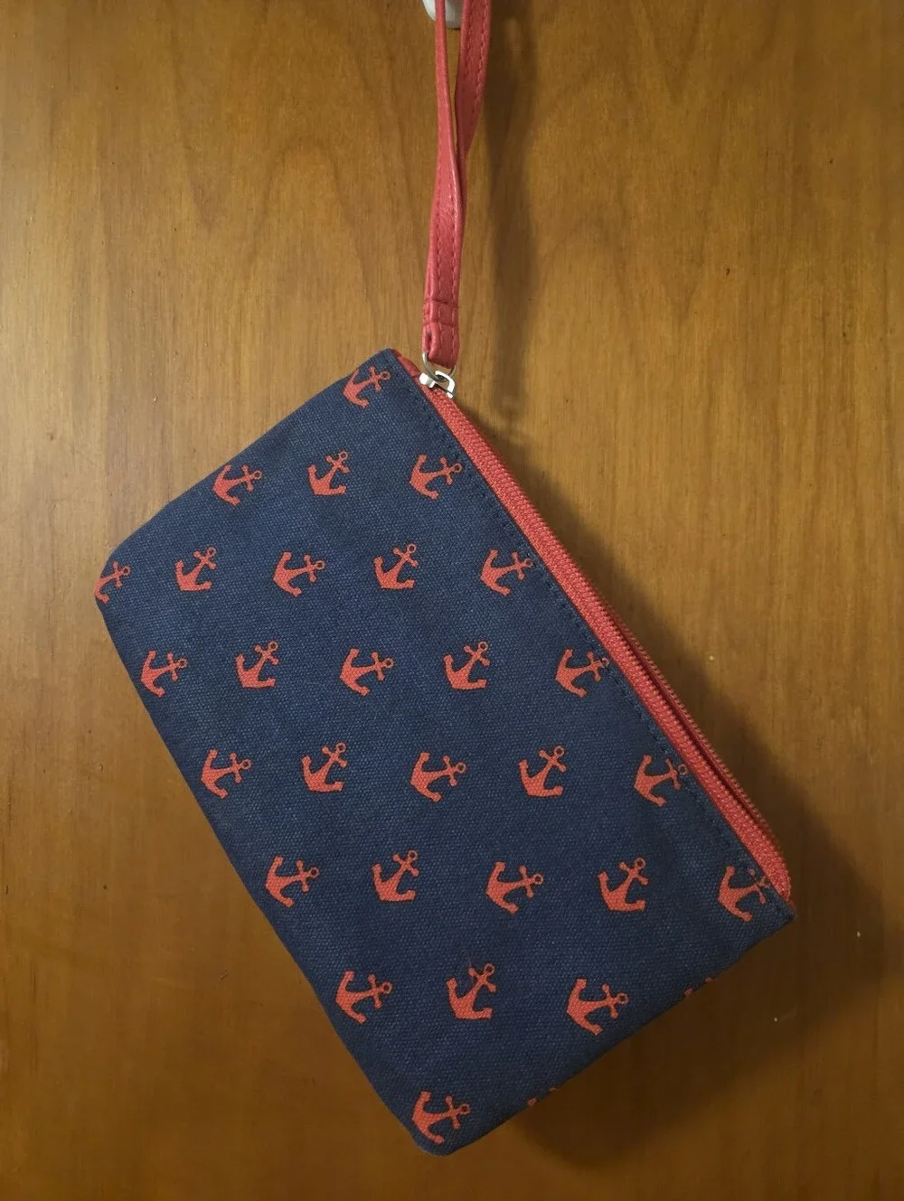 Navy & Red Anchor Wristlet Wallet